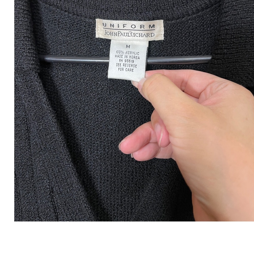 Uniform John Paul Richard Black Cable Knit Long Sleeve Sweater Dress Size M‎ - Picture 5 of 7